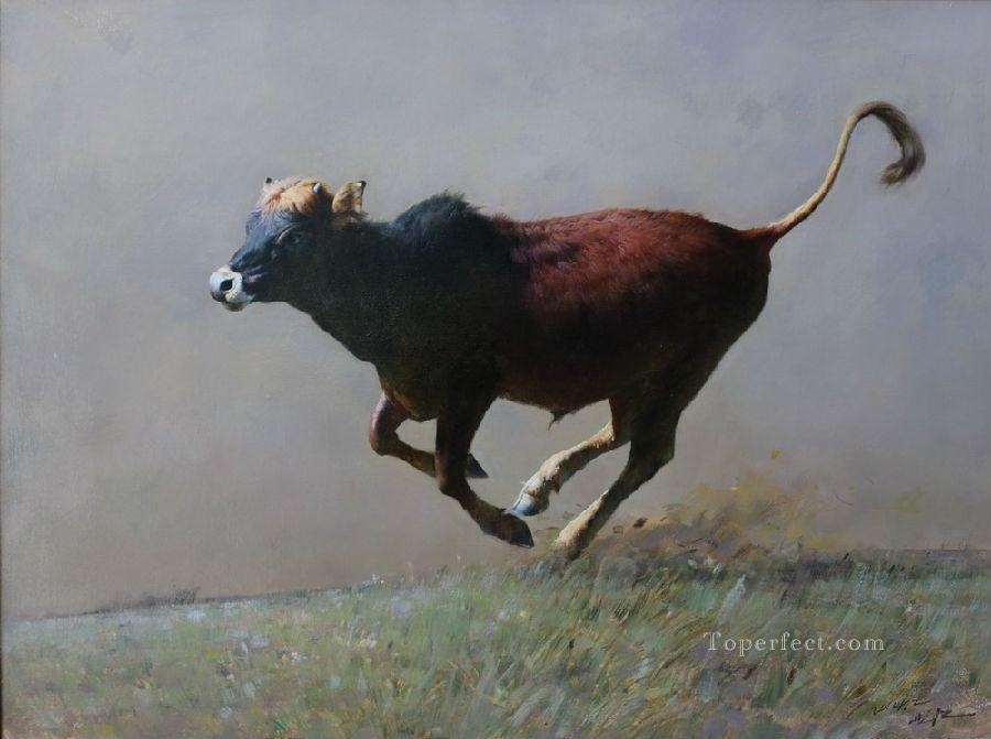 the running calf Oil Paintings